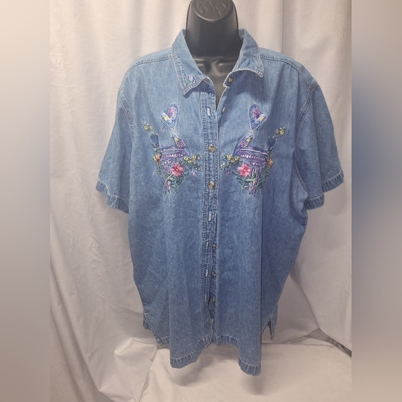 Bobbie brooks button-down blouse size 22W/24W - Picture 1 of 7
